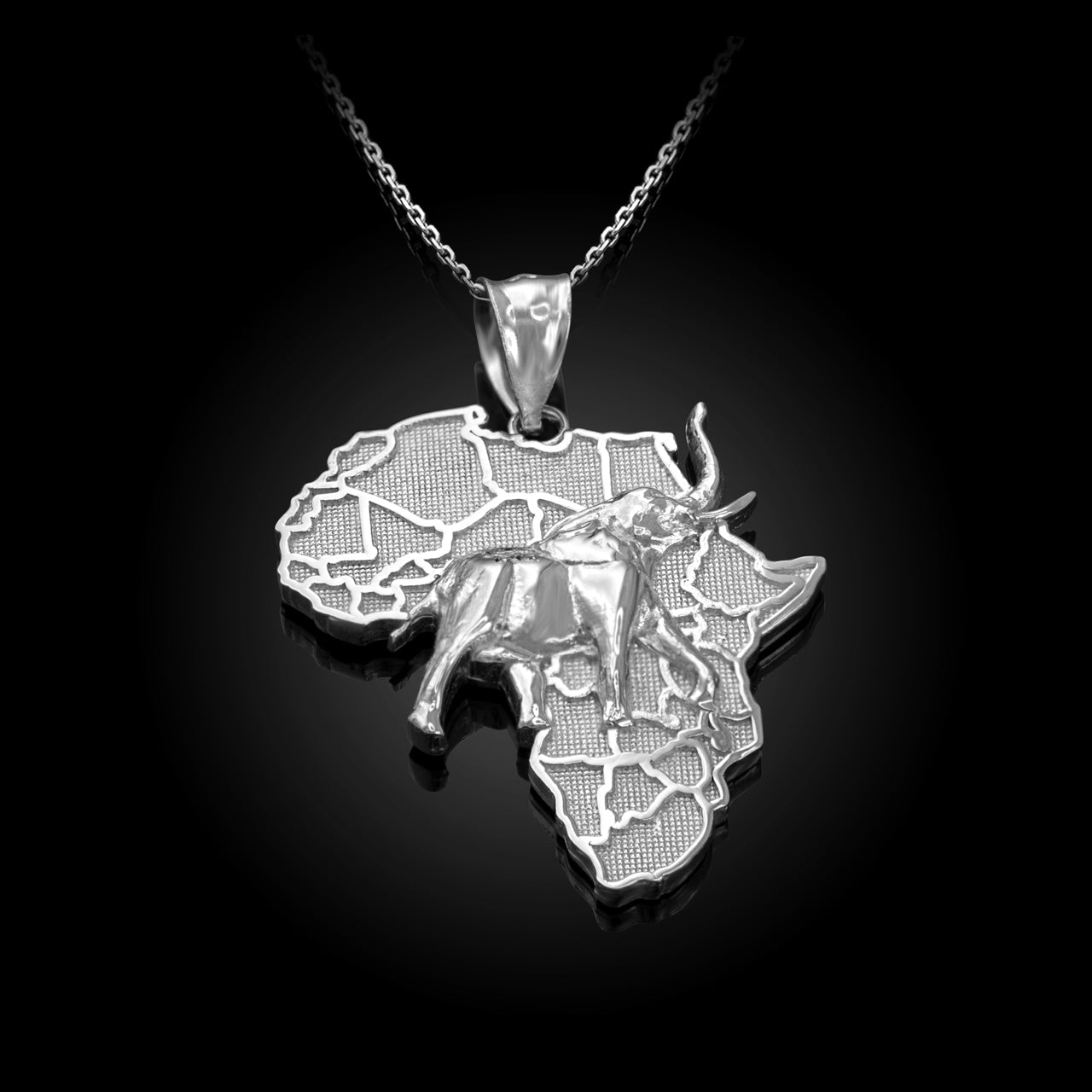 Gold Africa Map Elephant Pendant Necklace Karma Blingz