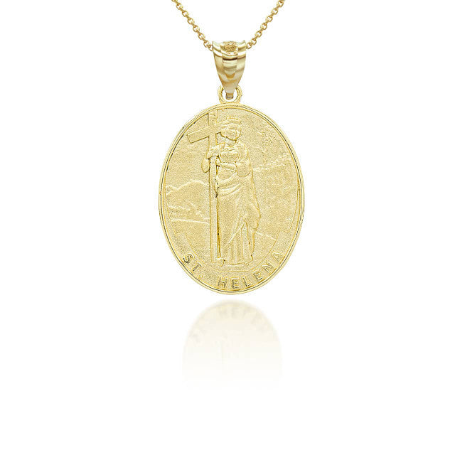 Gold Saint Helena Oval Medallion Pendant Necklace Karma Blingz