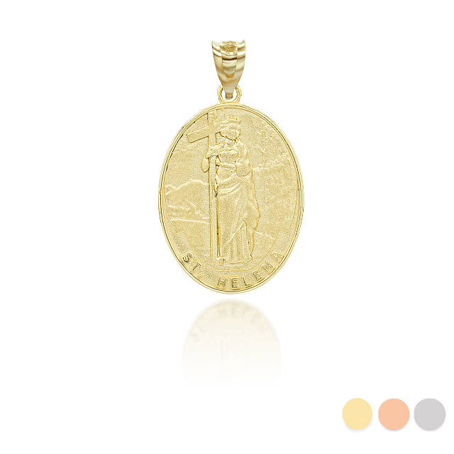 Gold Saint Helena Oval Medallion Pendant Necklace Karma Blingz