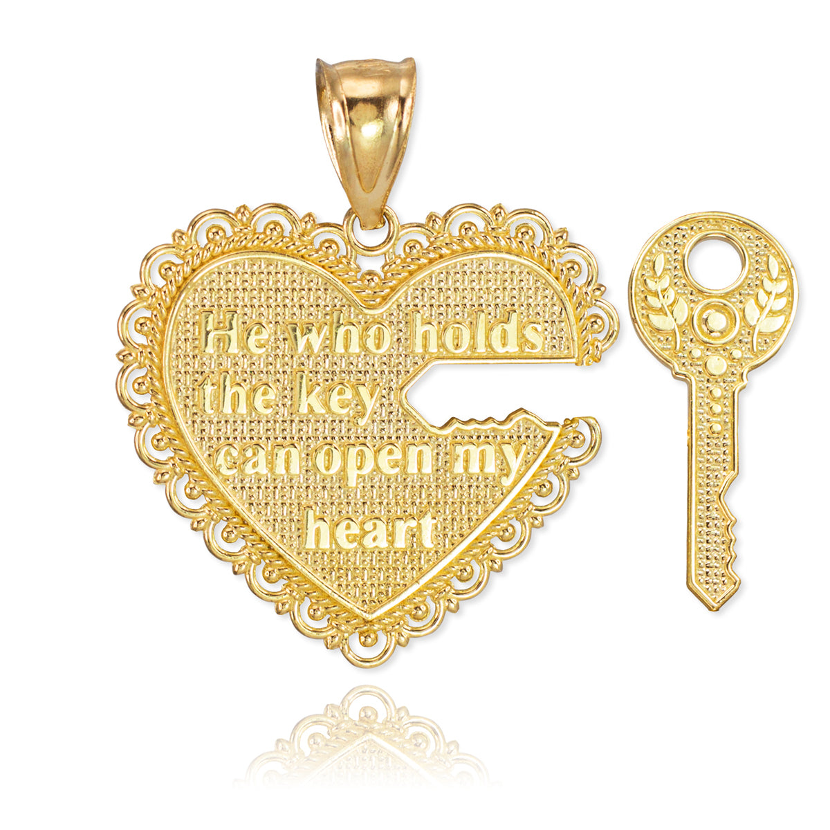 2pc Gold "Key of my Heart" Detachable Pendant Karma Blingz