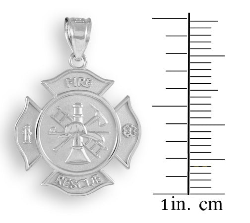 Sterling Silver Firefighter Fire Rescue Maltese Cross Pendant Necklace Karma Blingz