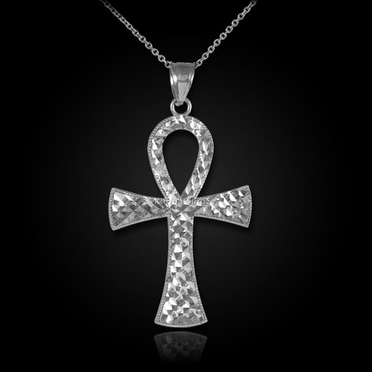 Sterling Silver Egyptian Ankh Cross DC Pendant Necklace Karma Blingz