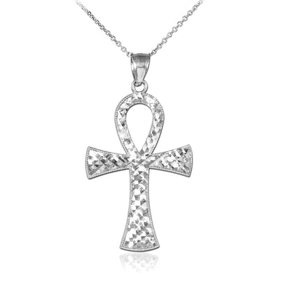 Sterling Silver Egyptian Ankh Cross DC Pendant Necklace Karma Blingz
