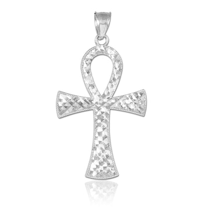 Sterling Silver Egyptian Ankh Cross DC Pendant Necklace Karma Blingz
