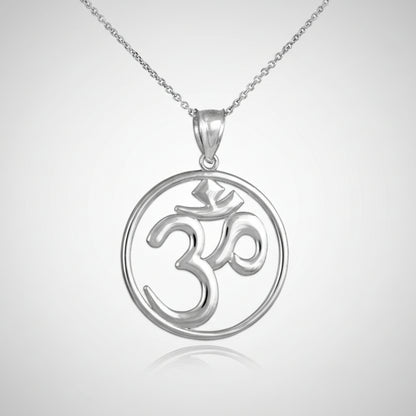 Sterling Silver Om Pendant Necklace Karma Blingz