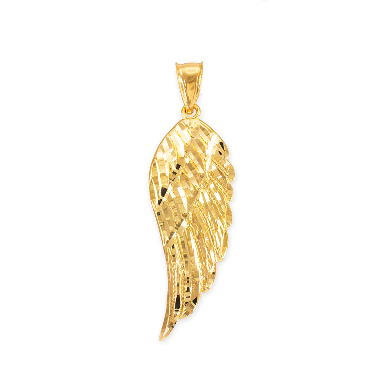 14K Gold Angel Wing Pendant Necklace (yellow, white, rose gold) Karma Blingz