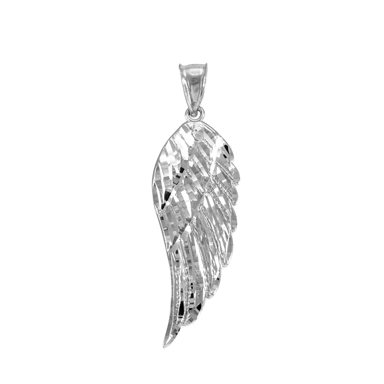 14K Gold Angel Wing Pendant Necklace (yellow, white, rose gold) Karma Blingz