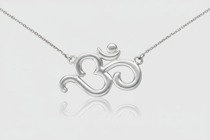 14K Gold Om Necklace (yellow, white, rose gold) Karma Blingz