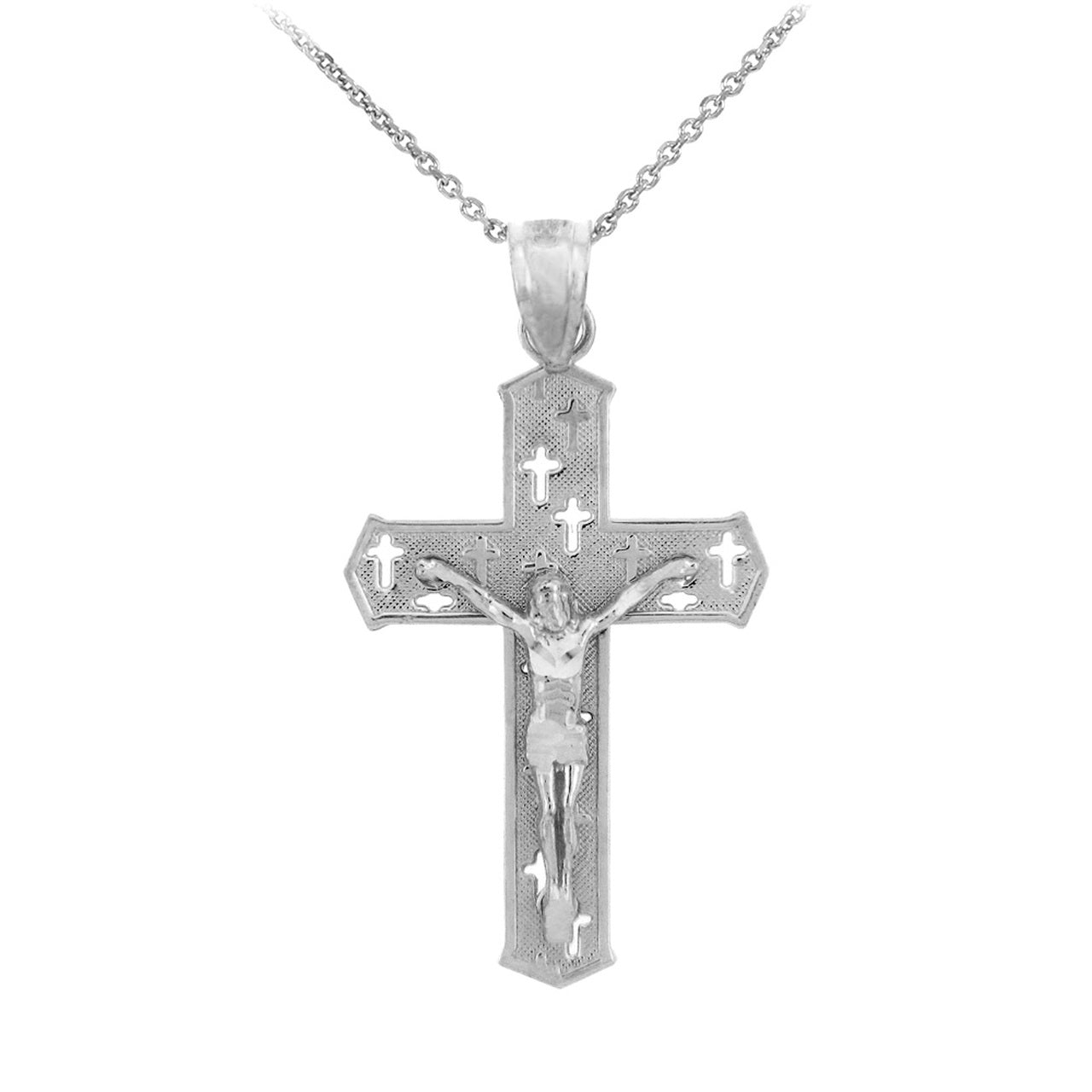 Gold Crucifix Cross Charm Pendant Necklace (10k, 14k, yellow, white, rose gold) Karma Blingz