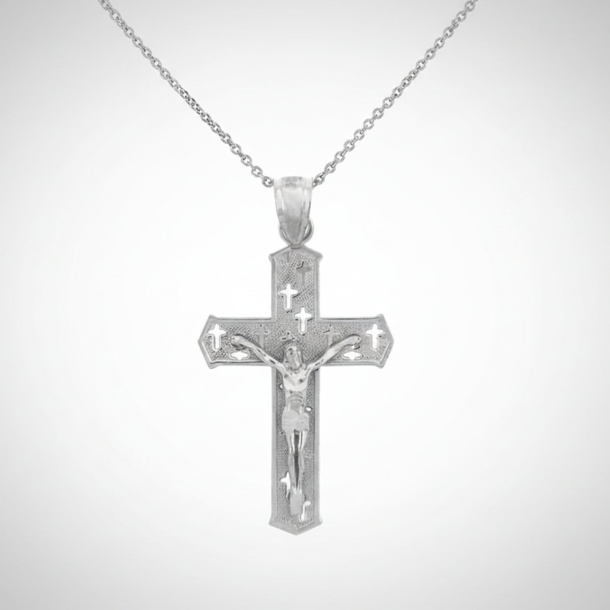 Gold Crucifix Cross Charm Pendant Necklace (10k, 14k, yellow, white, rose gold) Karma Blingz