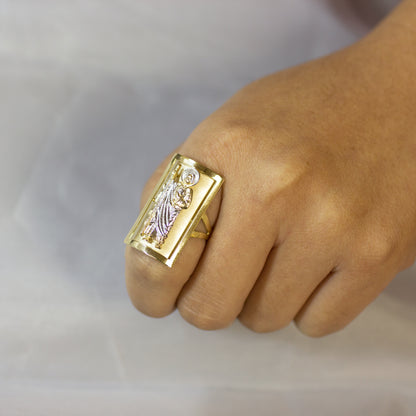 Gold Saint Jude Fancy Ring (1.2") Karma Blingz