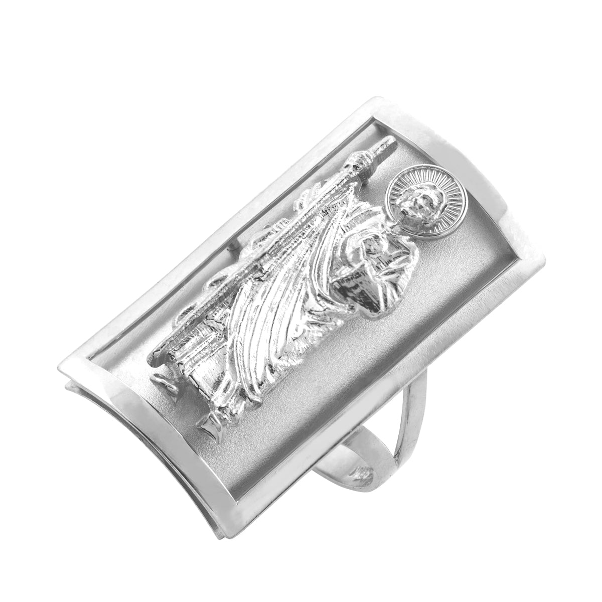 White Gold Saint Jude Fancy Ring (1.2") Karma Blingz