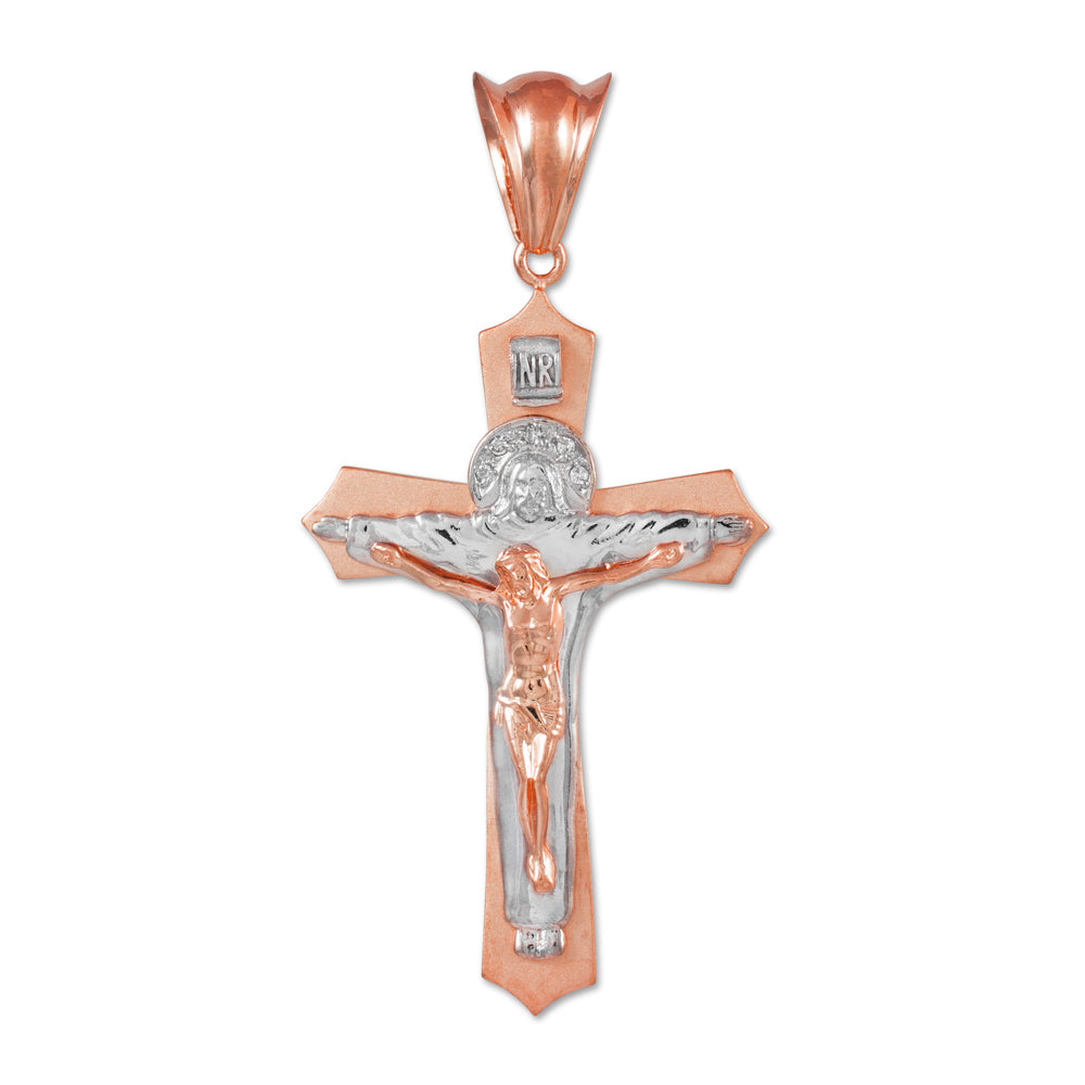 Gold Holy Trinity Crucifix CZ Hip-Hop Cross Pendant Karma Blingz