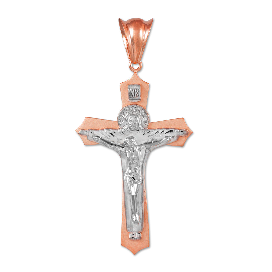 Gold Holy Trinity Crucifix CZ Hip-Hop Cross Pendant Karma Blingz