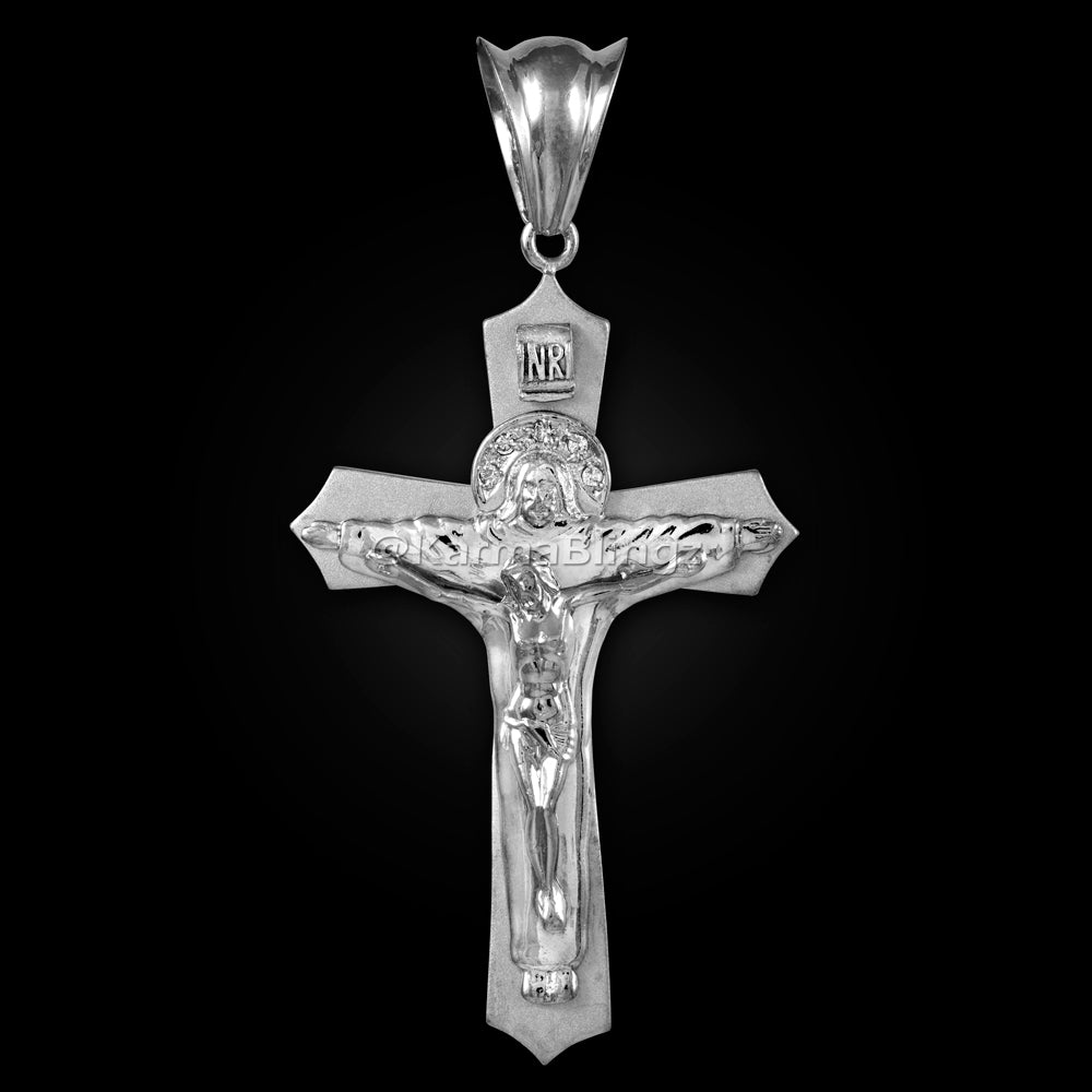 Gold Holy Trinity Crucifix CZ Hip-Hop Cross Pendant Karma Blingz