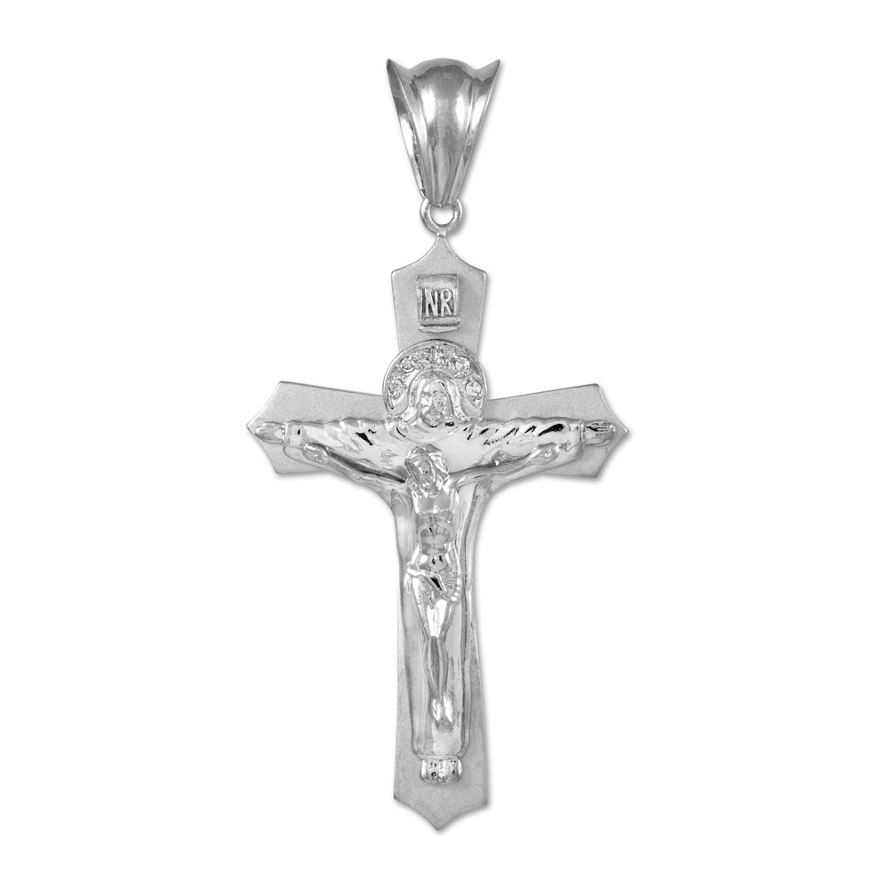 Gold Holy Trinity Crucifix CZ Hip-Hop Cross Pendant Karma Blingz