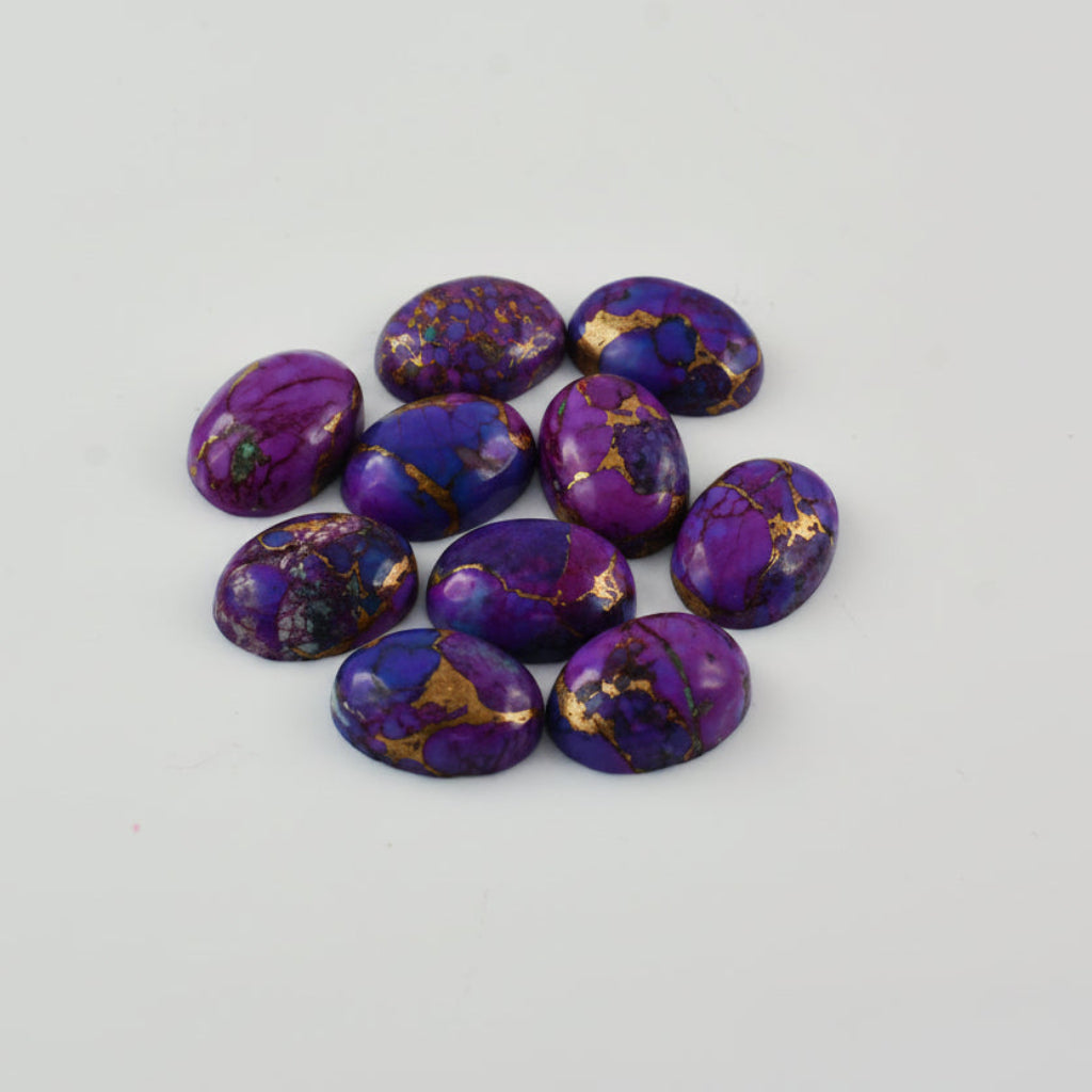 Oval Purple Copper Turquoise Cabochon Gemstone Karma Blingz