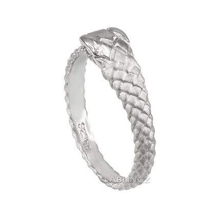 Solid Gold Tail Biting Ouroboros Snake Ring Karma Blingz