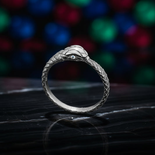 Sterling Silver Ouroboros Snake Diamond Ring Karma Blingz