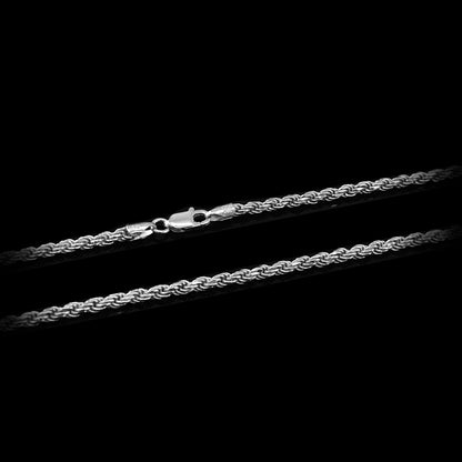 Sterling Silver 3 mm Rope Chain Karma Blingz