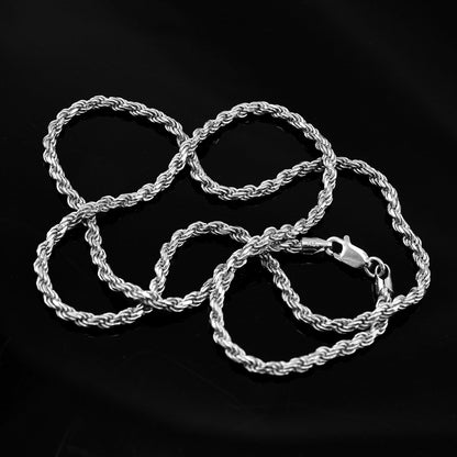 Sterling Silver 3 mm Rope Chain Karma Blingz