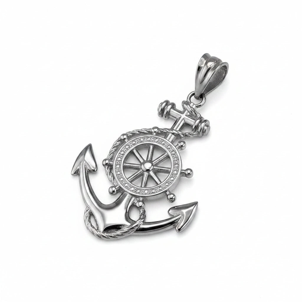 Sterling Silver Nautical Marine Anchor Pendant Necklace Karma Blingz