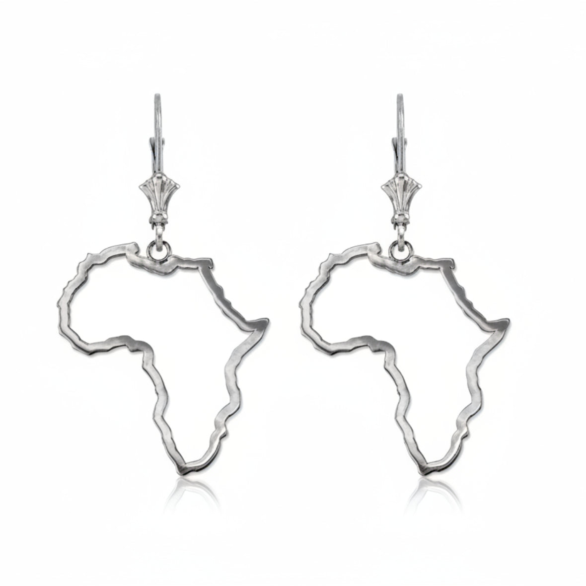 Sterling Silver Africa Map Open Design Earrings Karma Blingz