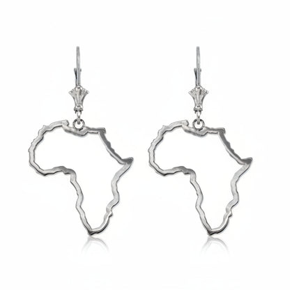 Sterling Silver Africa Map Open Design Earrings Karma Blingz