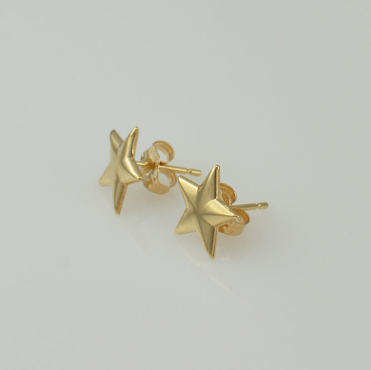 Polished Gold Star Stud Earrings Karma Blingz