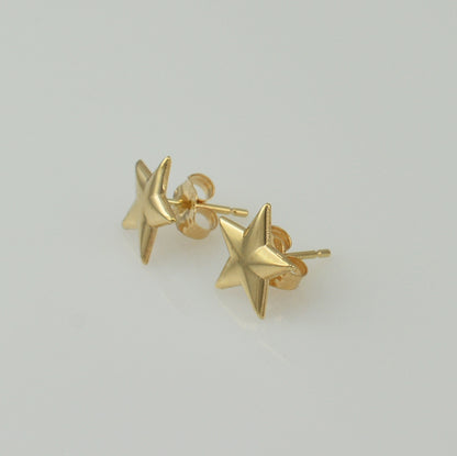 Polished Gold Star Stud Earrings Karma Blingz