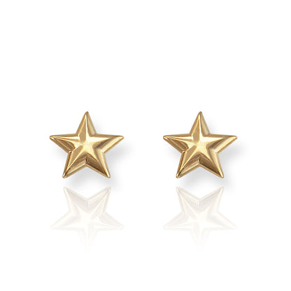 Polished Gold Star Stud Earrings Karma Blingz