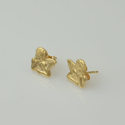 Gold Angel Stud Earrings Karma Blingz