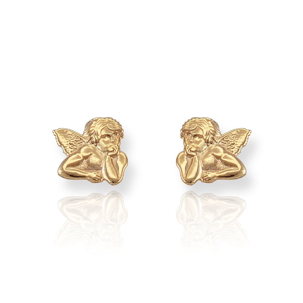 Gold Angel Stud Earrings Karma Blingz