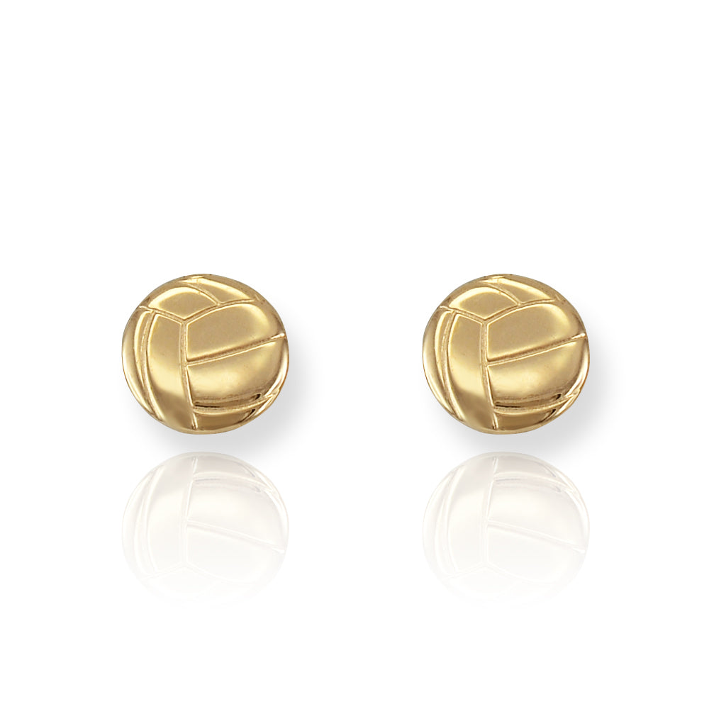 Polished Gold Volleyball Stud Earrings Karma Blingz