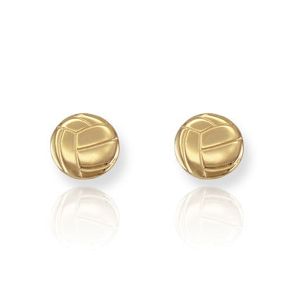 Polished Gold Volleyball Stud Earrings Karma Blingz