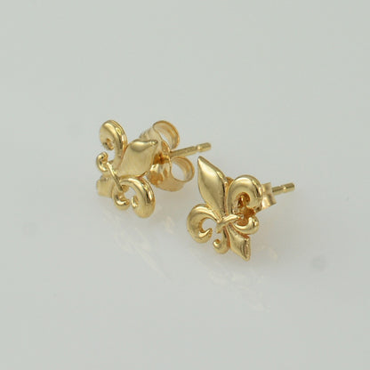 Fleur De Lis Gold Stud Earrings Karma Blingz