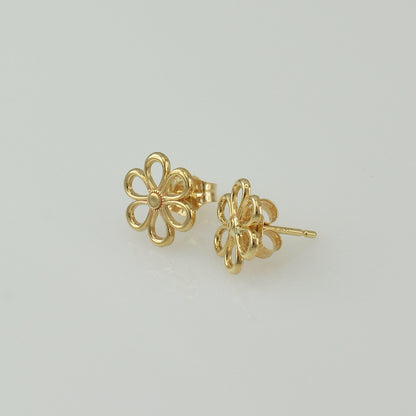 Dainty Gold Daisy Flower Stud Earrings Karma Blingz