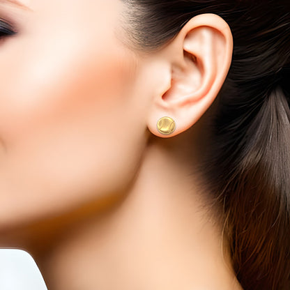 Polished Gold Baseball Stud Earrings Karma Blingz
