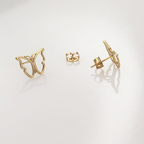 Dainty Gold Butterfly Stud Earrings Karma Blingz