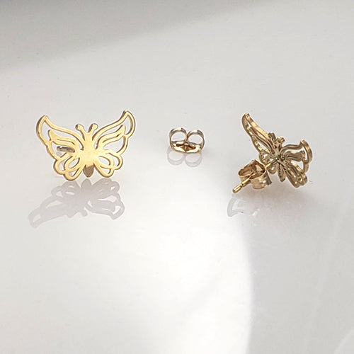 Gold Butterfly Filigree Stud Earrings Karma Blingz