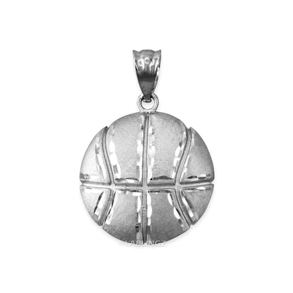Gold Basketball Satin DC Pendant Necklace  (10K, 14K, yellow, white, rose gold) Karma Blingz