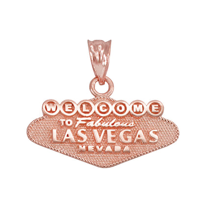 Gold Las Vegas Charm Necklace (yellow, white, rose gold, 10k, 14k) Karma Blingz