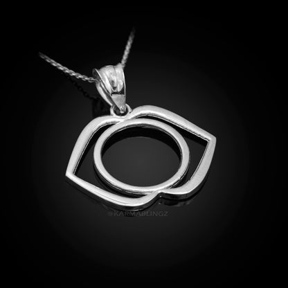 Gold Ajna Chakra (3rd eye) Pendant Necklace (yellow, white, rose gold, 10k, 14k) Karma Blingz