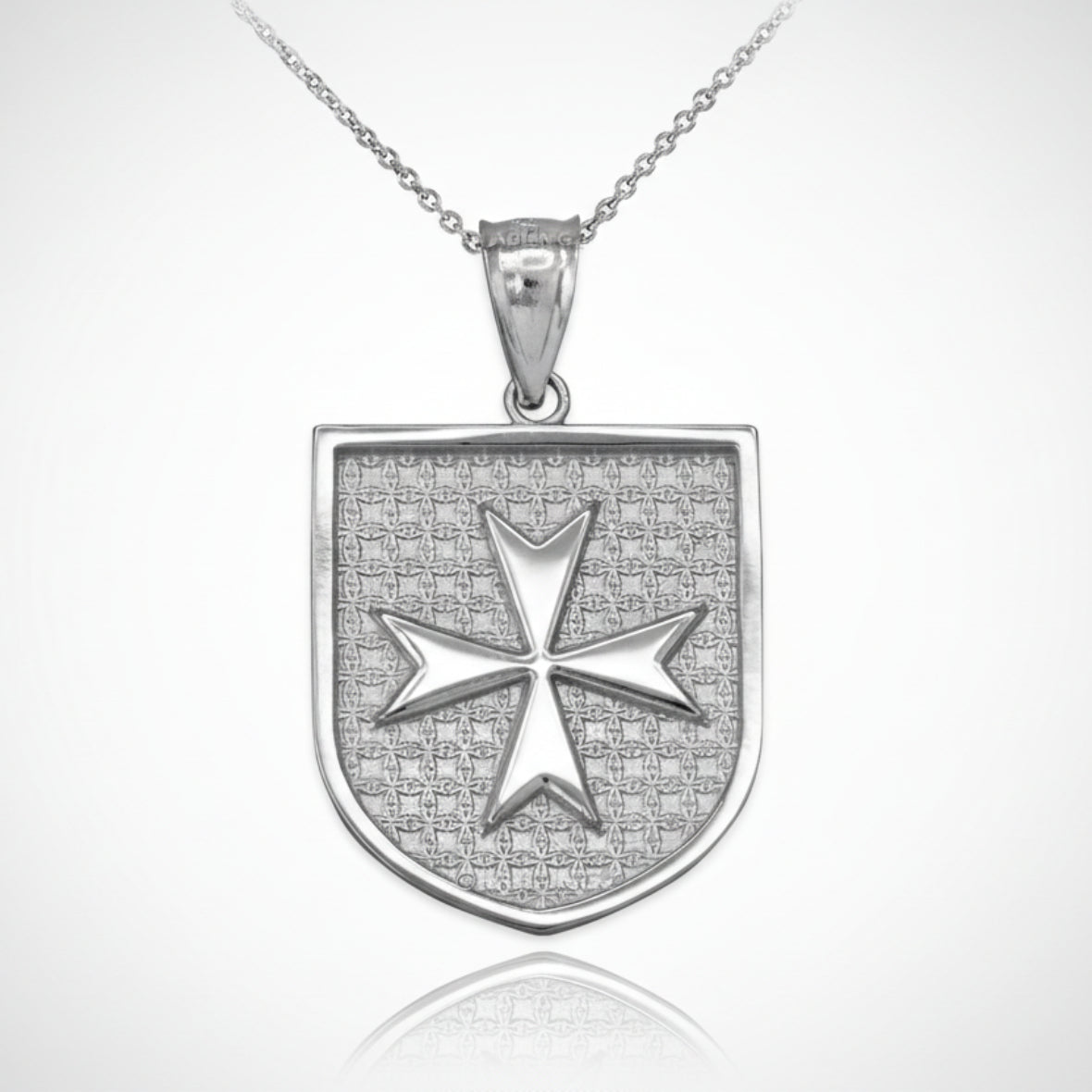 Solid Sterling Silver Maltese Cross Badge Pendant Necklace Karma Blingz