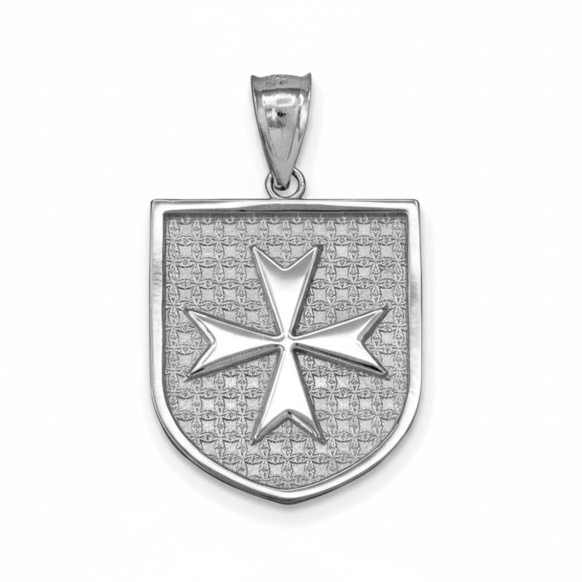 Solid Sterling Silver Maltese Cross Badge Pendant Necklace Karma Blingz