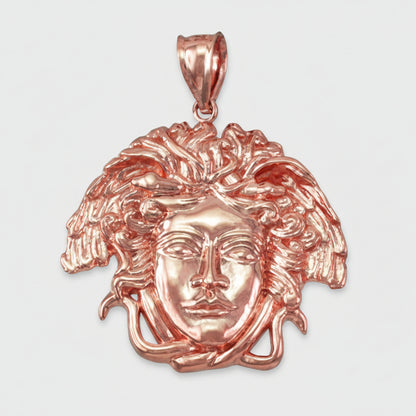 Gold Medusa Pendant (small, medium, large, 10k, 14k, yellow, white, rose gold) Karma Blingz