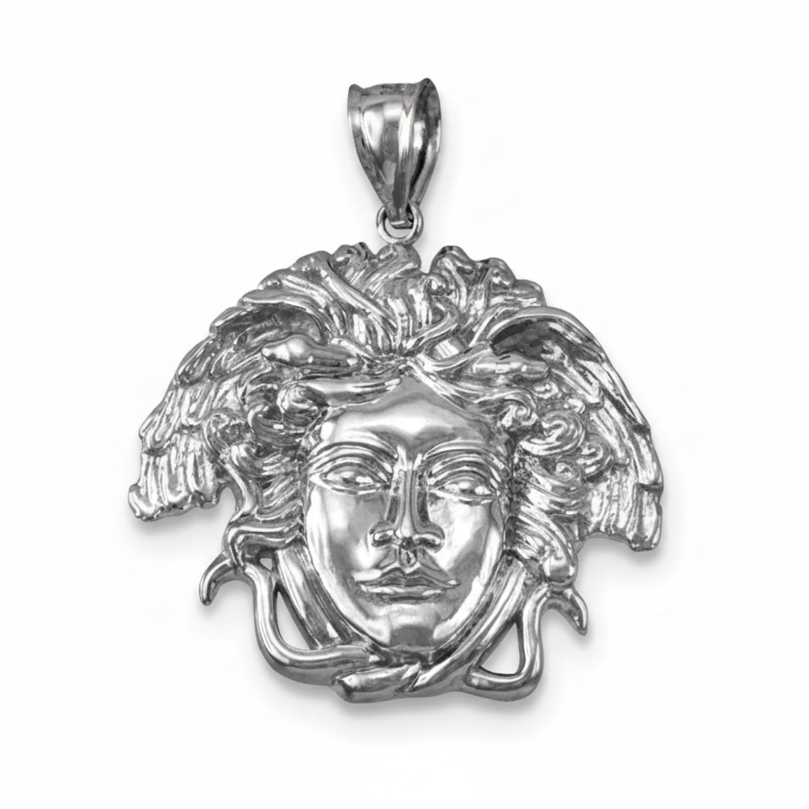 Gold Medusa Pendant (small, medium, large, 10k, 14k, yellow, white, rose gold) Karma Blingz
