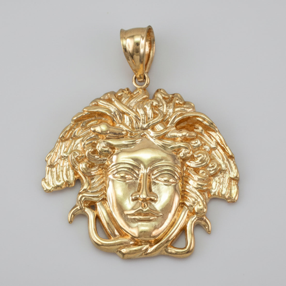Gold Medusa Pendant (small, medium, large, 10k, 14k, yellow, white, rose gold) Karma Blingz