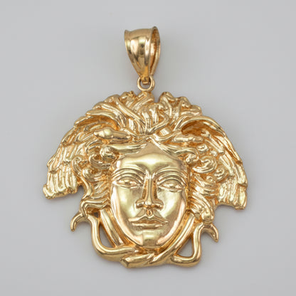Gold Medusa Pendant (small, medium, large, 10k, 14k, yellow, white, rose gold) Karma Blingz