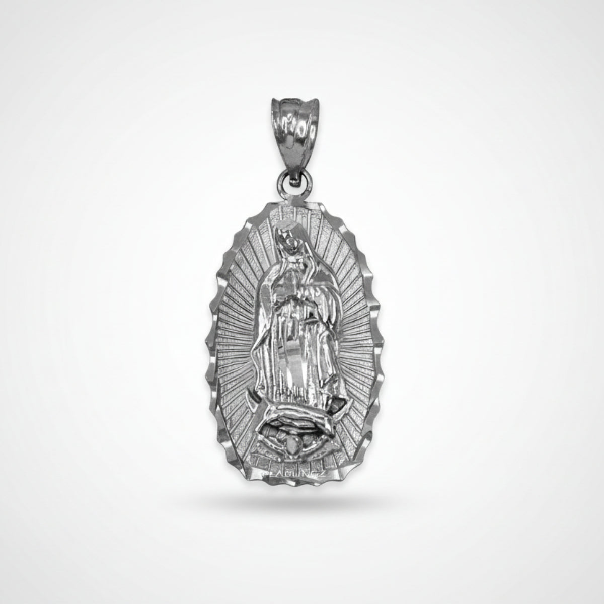 Sterling Silver Our Lady of Guadalupe DC Pendant Necklace Karma Blingz